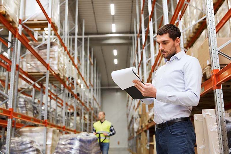 Manager logging wholesale inventory. 