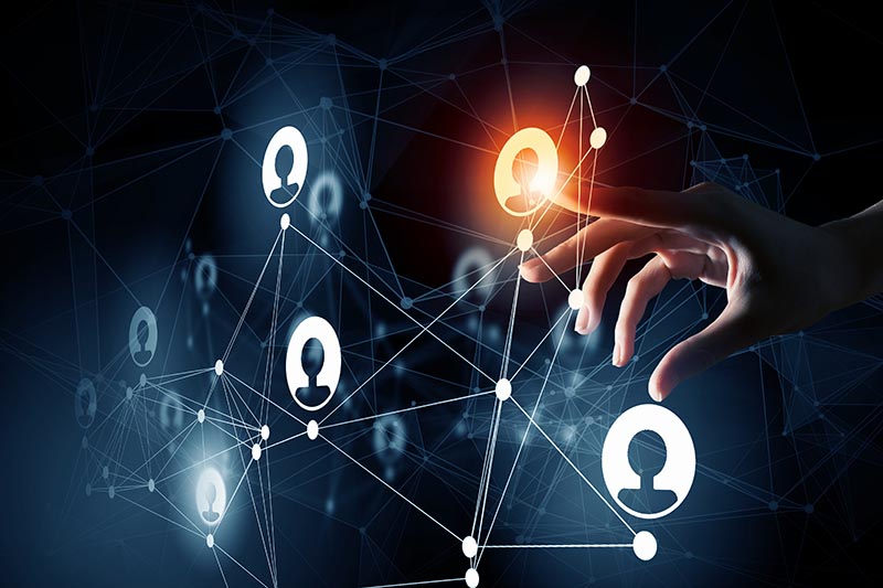 Graphic of digital personal network.